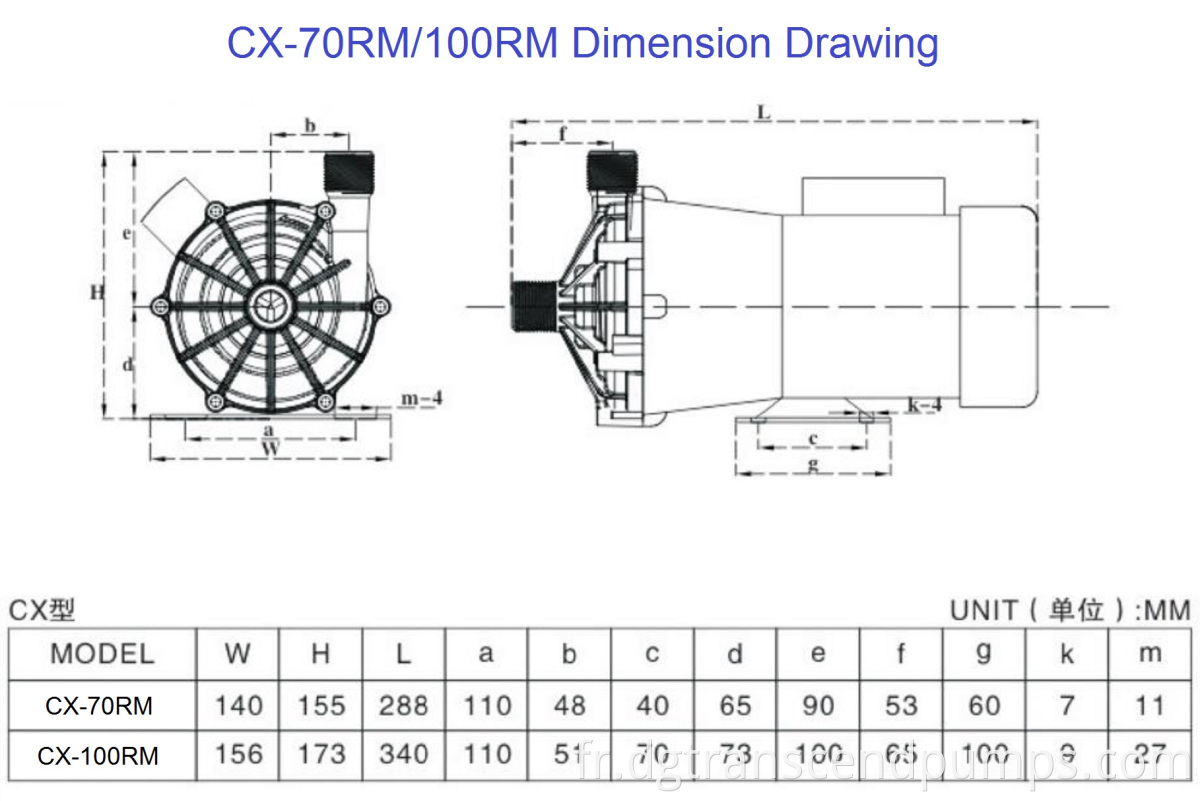 CX 70 100RN Dimension Drawing